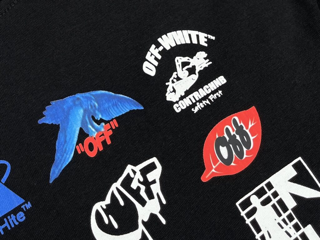 오프화이트 로직 프린트 코튼 티셔츠 “2COLOR”